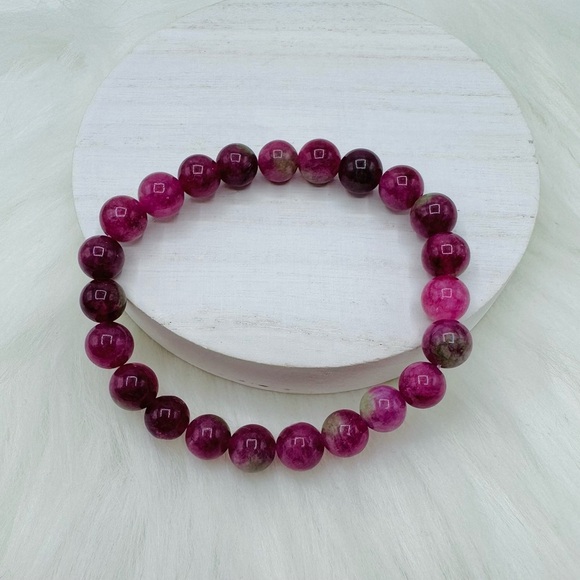 Raspberry melon Beaded Bracelet - Picture 5 of 5